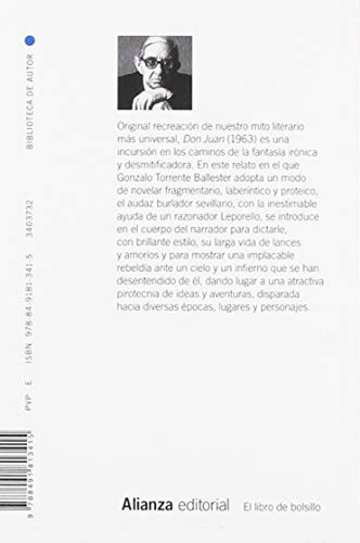 Don Juan (El libro de bolsillo - Bibliotecas de autor - Biblioteca Torrente Ballester), de Torrente Ballester, Gonzalo. Editorial Alianza Editorial, tapa pasta blanda, edición en español, 2019