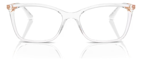 Armaçao Para Grau Vogue Feminina Vo5563 Retangular - Orig Cor Transparente/rose/branco Brilho