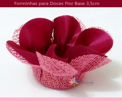 360 Forminhas Doces Finos Flor Tela Tecido 3,5cm Casamento