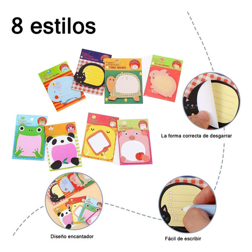 16 Bolsos Post It, Notas De Pegatinas Niños, Notas Adhesivas