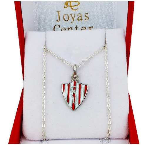 Conjunto Escudo Union De Santa Fe Plata 925 Cadena Forcet