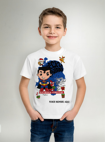 Playera Superman Feliz Navidad Diseño 342 Playeras Beloma