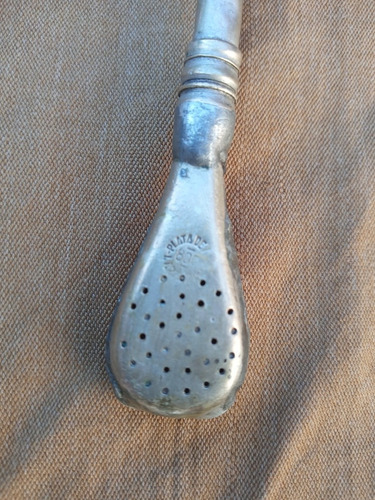 Imagen 2 de 7 de Bombilla De Plata Antigua Reparada .deco