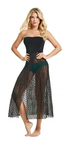 Pareo Falda Vestido Multiuso Salida Playa Haby 31611 Mujer Color Negro Talla Xl