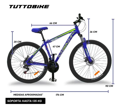 Tamaño bicicleta montaña hot sale