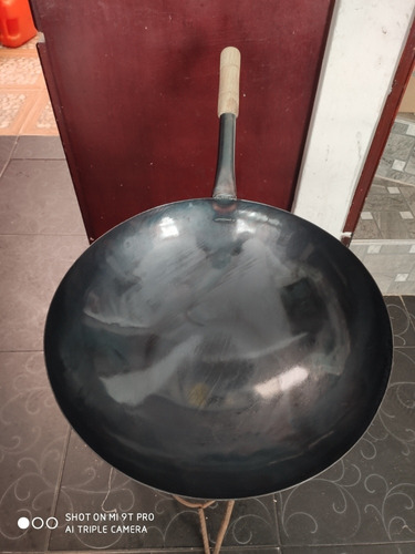 Sartén Wok Curado De 40 Cm De Diámetro