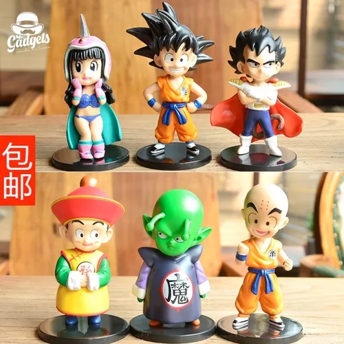 Kit 6 Figura Colección Decoración Dragon Ball Z Goku 10cm