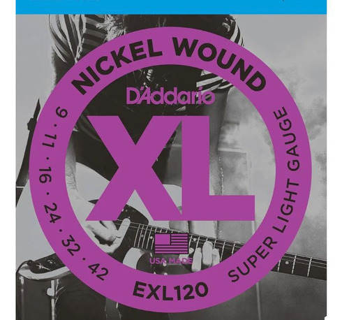 Cuerda Guitarra Eléctrica 0.09 D'addario Exl120