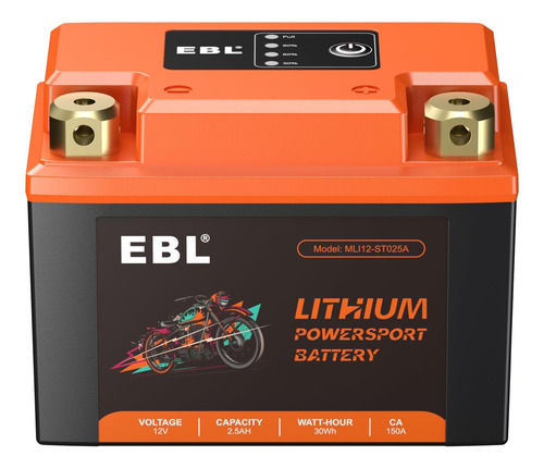 Ebl Bateria De Litio Para Motocicleta Lifepo4 Ytx4l-bs 12v 2