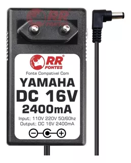 Fonte Dc 16v 2.4a Pra Teclados Yamaha Pa-300 Psr-s550