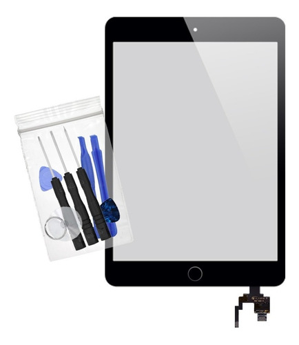 Cristal Touchsceen iPad Mini 3 A1599 A1600 Pantalla Touch Digitalizador Vidrio + Home (no Touch Id) + Pegamento