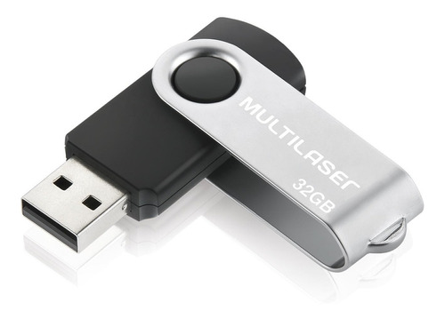 Pendrive Multilaser Twist PD589 Pd589 32GB 2.0 Liso negro