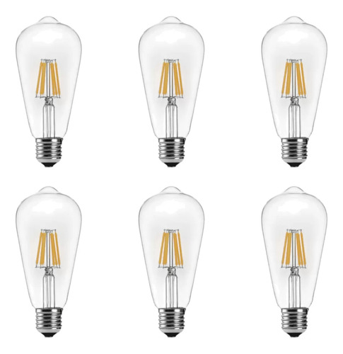 Bombillas Led X6 Unidades 60w Luz Calida Larga Duración