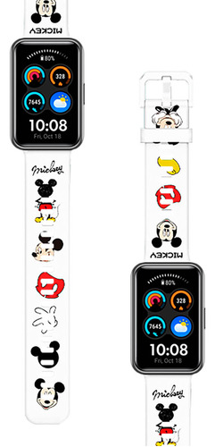 Correa Compatible Con Huawei Watch Fit Mickey Mouse Blanco