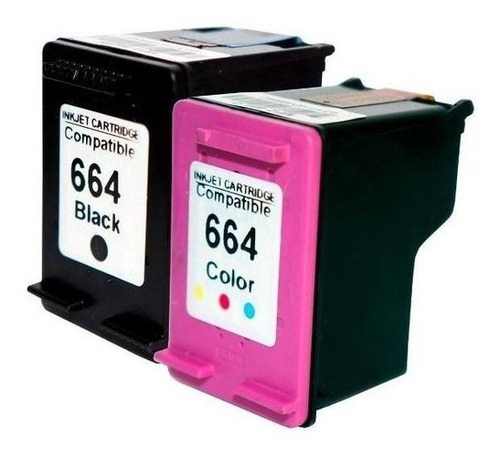 Kit Cartucho 664xl Black E 664xl Colorido Compatível