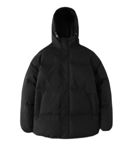 Chaqueta Negra Abrigada Acolchada Para Frio