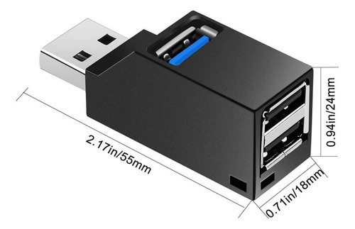 Mini Hub Usb 3 En 1 Conector Múltiple
