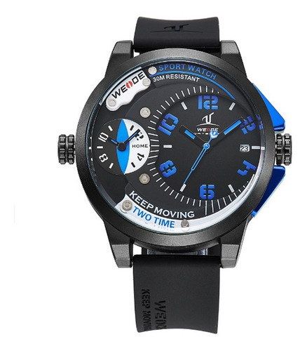 Relógio Masculino Weide Analógico Uv-1501 - Preto E Azul