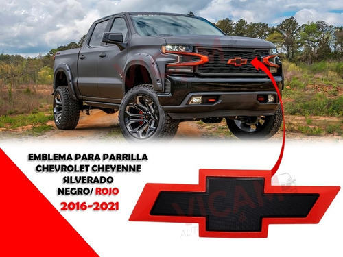 Emblema Para Parrilla Chevrolet Cheyenne 16-21 Negro/rojo