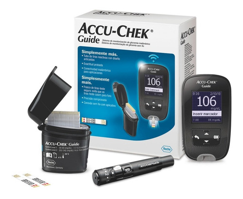 Glucómetro Accu-chek Guide Kit Con 10 Tiras Y 10 Lancetas