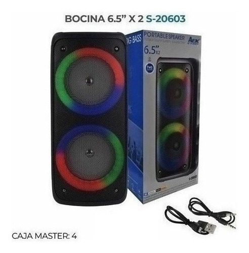 Bocina Doble En Torre Bluetooth Rgb 6 Pulgadas