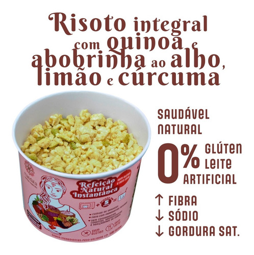 Imagem 1 de 7 de Risoto Integral Com Quinoa E Abobrinha Sem Glúten Sem Leite
