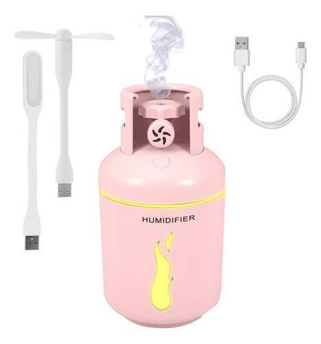 Humidificador Tanque De Gas Ultrasonico Aromaterapia Difusor Color Rosa