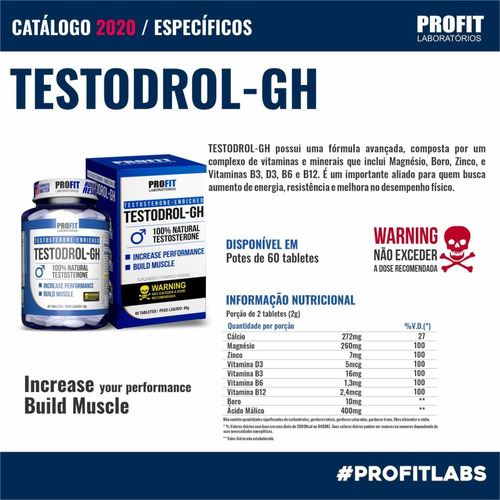 Pré Hormonal Testodrol - Gh 60comp - Profit Labs