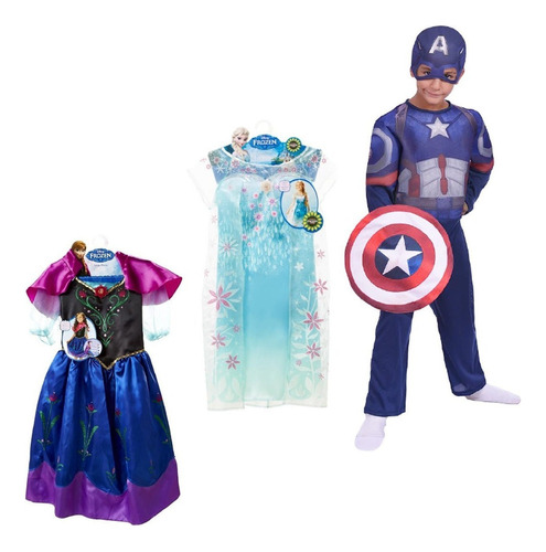 Disfraz Original Capitán América, Elsa Y Anna Frozen El Rey