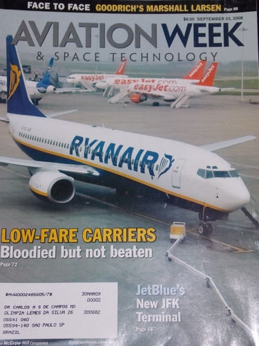 Revista Aviation Week Setembro 2008 Low Fare Carriers