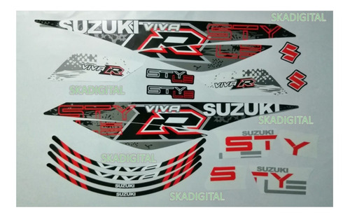 Kit Completo De Calcomanías Suzuki Viva R Style