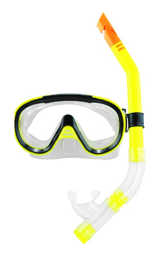 Kit Mergulho Snorkel Play Amarelo Com Sacola - Albatroz