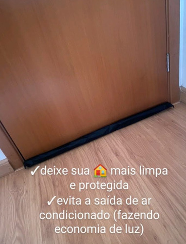 2 Protetor De Porta Rolinho Duplo Pivotante Sob Medida Pret Preto