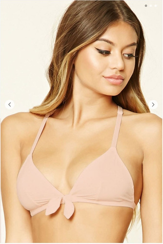 Top Bralette Rosa Claro Forever 21 Con Encaje Original