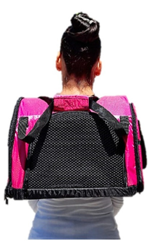 Maletín Morral Guacal Pequeño Color Rosado Perros Y Gatos