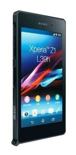 Sony Xperia Z1 Funda Bumper Love Mei Negro Aluminio