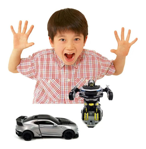 Carro Transformers Gris Choque Juguetes Niños Jugueteria 