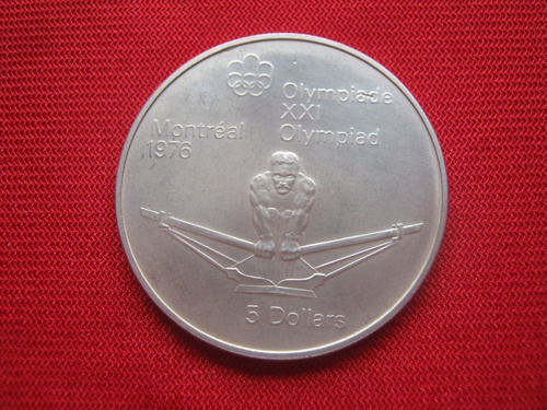 Canadá 5 Dólares 1974 Plata Olimpiadas Montreal Remo