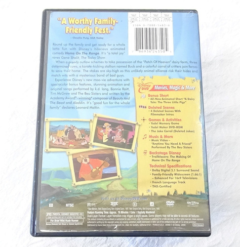 Disney Home Of The Range Pelicula Dvd Region 1 En Ingles (Usado)