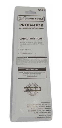 Probador De Corriente Automotriz Dc 12v Tipo Lápiz Nuevo