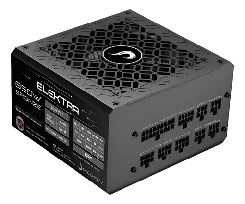 Fonte Gamer Rise Mode Elektra 650w Full Modular Selo Teclab Preto