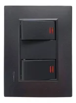 Comprar Plaqueta Duomo Flat Grafito Con 2 Toma Interruptores Unipola