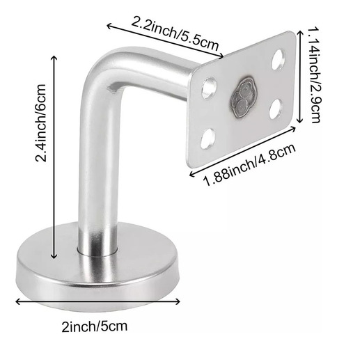 6pcs 60*60muro Tubo Pasamanos Con Tapa Cubre Tornill Soporte