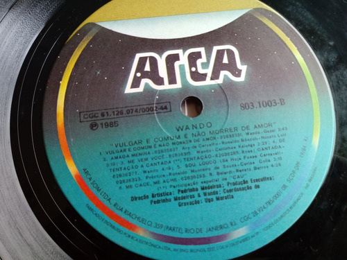 Lp Wando Chora Coração 1985 Encarte Letras E Partitura (Usado)