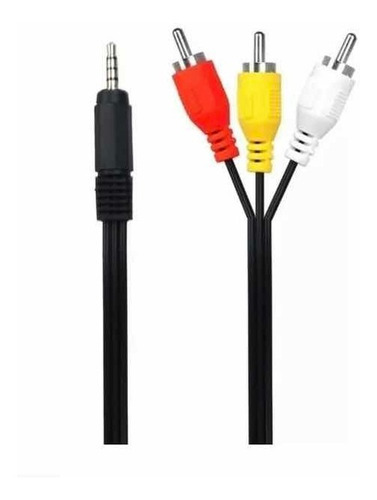 Cable Auxiliar A Rca 3x1 Aux 3.5mm De Audio Y Video 1.5mtr