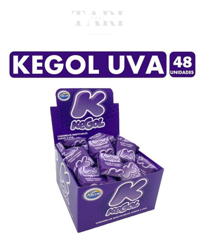 Masticable Caramelo Kegol Uva (caja De 48un)