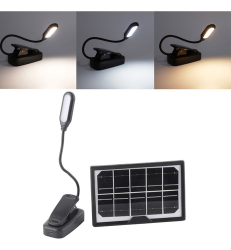 Pinza Solar Recargable Con Clip On Reading, Cálida Luz Diurn