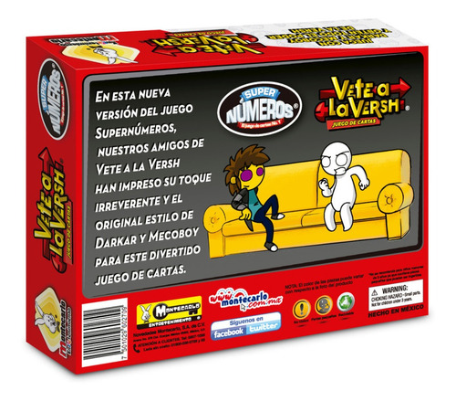 Vete A La Versh Super Numeros Juego Mesa Cartas Darkar