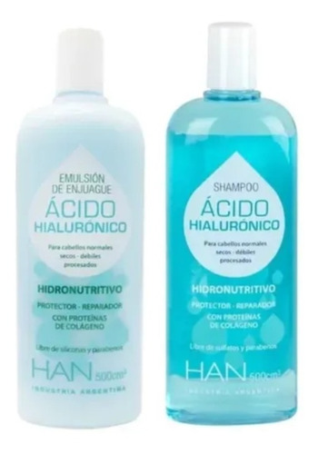 Shampoo + Enjuague Acido Hialuronico Sin Sulfatos Han 500ml