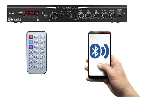 Imagem 1 de 6 de Receiver Taramps Ths 3600 Bluetooth - Aux - Usb - Micro Sd